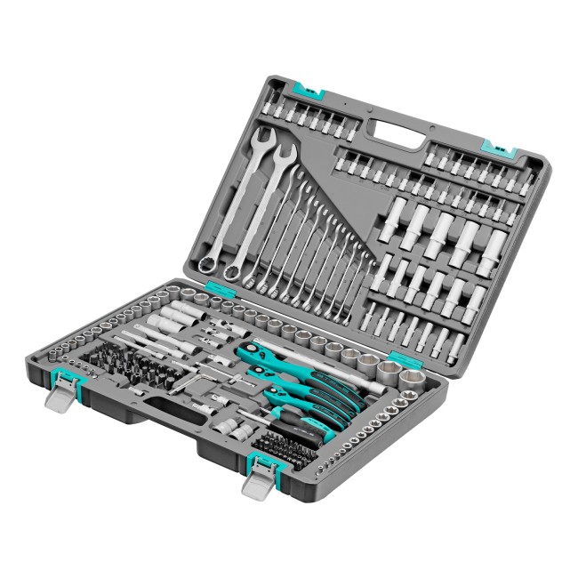 Набор инструментов 1/4", 3/8", 1/2", Cr-V 216 предметов Stels Набор инструментов 1/4", 3/8", 1/2", Cr-V 216 предметов Stels