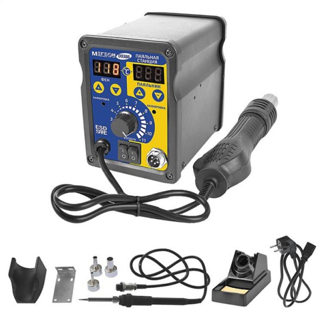 Паяльная станция 2 в 1 МЕГЕОН 00386 Паяльная станция 2 в 1 МЕГЕОН 00386