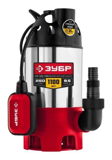Дренажный насос для грязной воды НПГ-М3-1100-С ЗУБР 1100 Вт Дренажный насос для грязной воды НПГ-М3-1100-С ЗУБР 1100 Вт