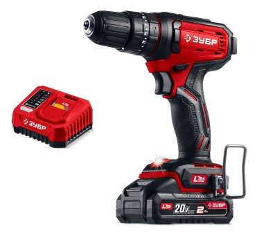 Ударная дрель-шуруповерт ДШУ-40-21 ЗУБР 20 В, 40 Н·м, 1 АКБ LMS (2 А·ч) Ударная дрель-шуруповерт ДШУ-40-21 ЗУБР 20 В, 40 Н·м, 1 АКБ LMS (2 А·ч)