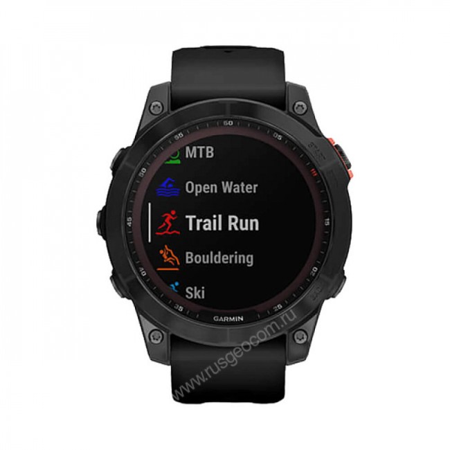 Часы Garmin Fenix 7 Solar серый с черным ремешком Часы Garmin Fenix 7 Solar серый с черным ремешком