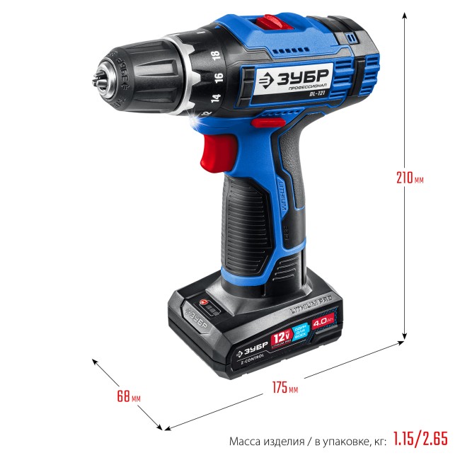 Дрель-шуруповерт DL-121-42 ЗУБР 2 АКБ Дрель-шуруповерт DL-121-42 ЗУБР 2 АКБ