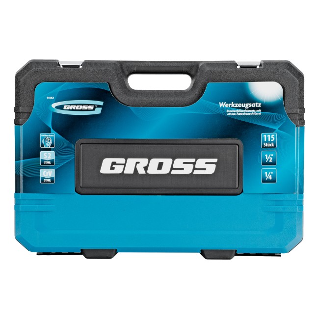 Набор инструментов 1/4", 1/2", CrV 115 предметов Gross Набор инструментов 1/4", 1/2", CrV 115 предметов Gross