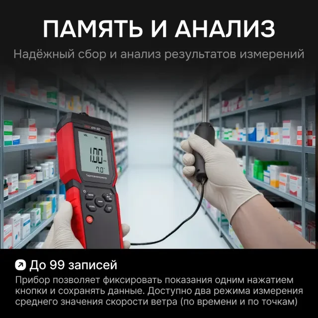 Термоанемометр RGK AM-40 с поверкой Термоанемометр RGK AM-40 с поверкой