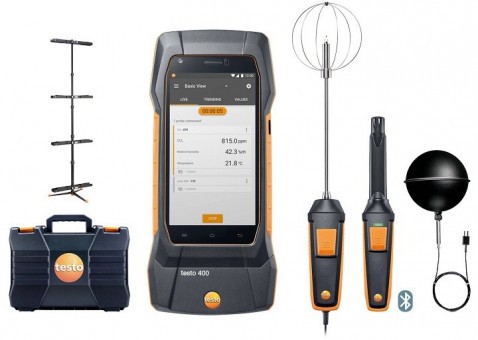 Комплект Testo 400 для оценки качества воздуха и уровня комфорта в помещении со стойкой