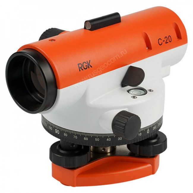 Комплект оптический нивелир RGK C-20 + штатив S6-N + рейка AMO S5 Комплект оптический нивелир RGK C-20 + штатив S6-N + рейка AMO S5