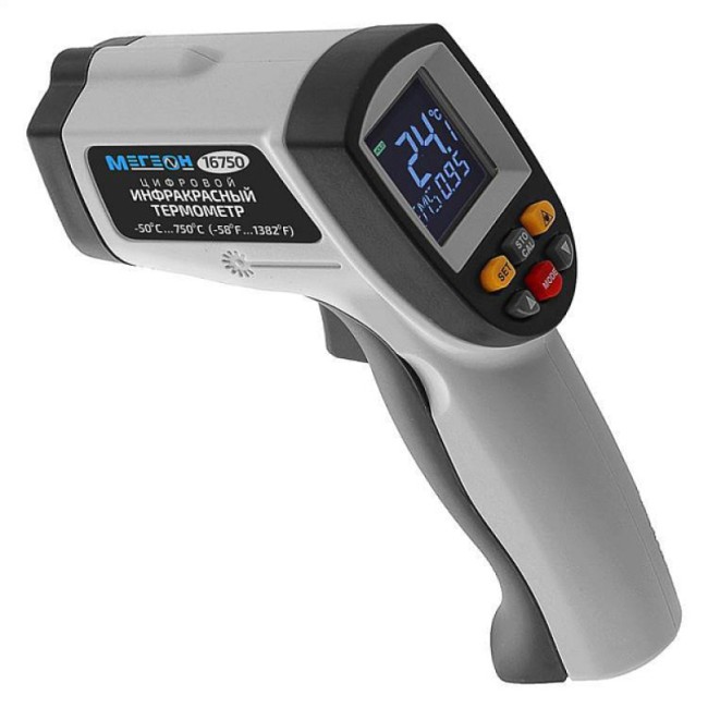 Инфракрасный измеритель температуры с цветным дисплеем МЕГЕОН 16750 Инфракрасный измеритель температуры с цветным дисплеем МЕГЕОН 16750