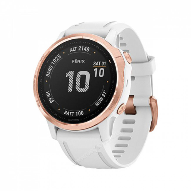 Часы Garmin Fenix 6S Pro розовое золото с белым ремешком Часы Garmin Fenix 6S Pro розовое золото с белым ремешком