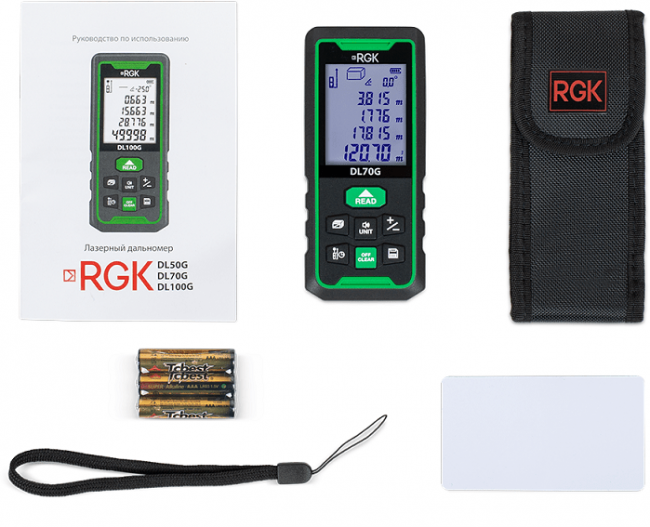 Лазерный дальномер RGK DL70G - зеленый луч Лазерный дальномер RGK DL70G - зеленый луч