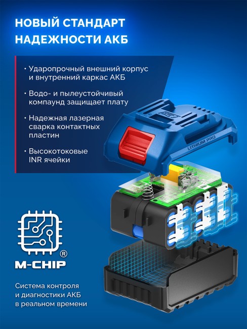 Аккумулятор ЗУБР ПРОФЕССИОНАЛ Power PRO, 20 В, 2.0 А·ч (BP-P-20-2) Аккумулятор ЗУБР ПРОФЕССИОНАЛ Power PRO, 20 В, 2.0 А·ч (BP-P-20-2)