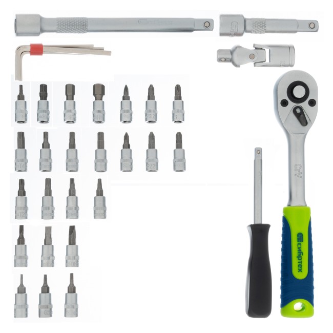 Набор инструментов 1/4" 56 предметов Сибртех Набор инструментов 1/4" 56 предметов Сибртех