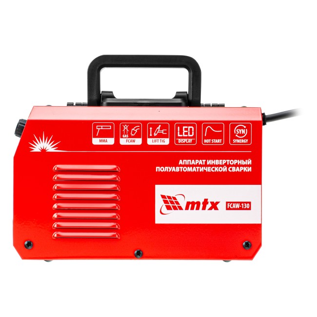 Аппарат инвертор. полуавтомат. cварки FCAW-130, 130 А, ПВ 60% MTX Аппарат инвертор. полуавтомат. cварки FCAW-130, 130 А, ПВ 60% MTX