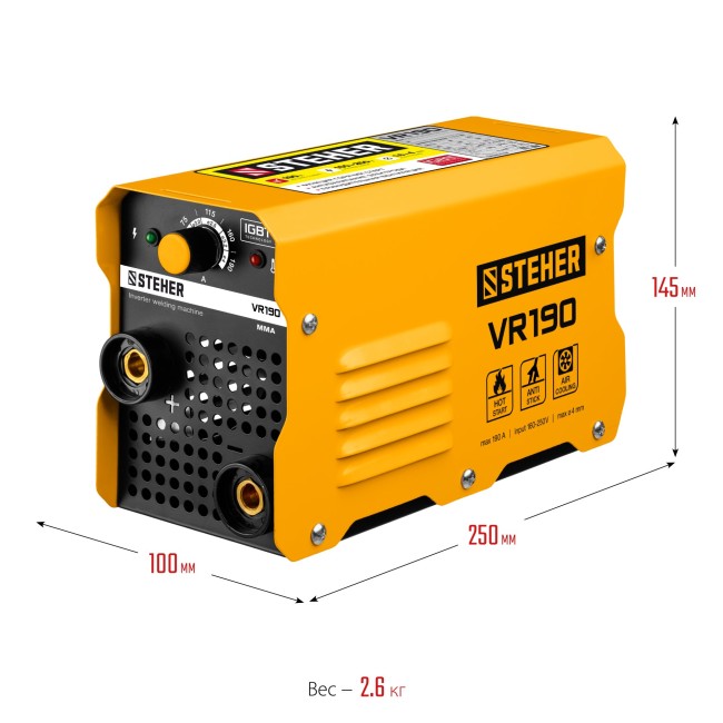 Инверторный сварочный аппарат VR-190 STEHER ММА Инверторный сварочный аппарат VR-190 STEHER ММА