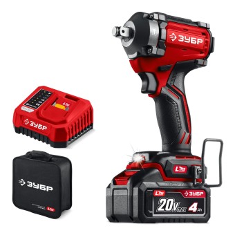 Ударный гайковерт ГБУ-500-41 ЗУБР 20 В, 500 Н·м, 1 АКБ LMS (4 А·ч) Ударный гайковерт ГБУ-500-41 ЗУБР 20 В, 500 Н·м, 1 АКБ LMS (4 А·ч)