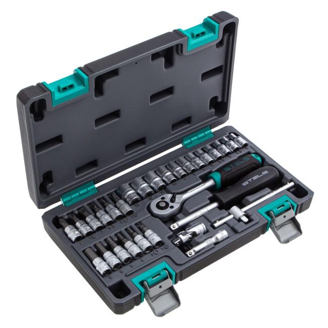 Набор инструментов, 1/4", CrV 29 предметов Stels Набор инструментов, 1/4", CrV 29 предметов Stels