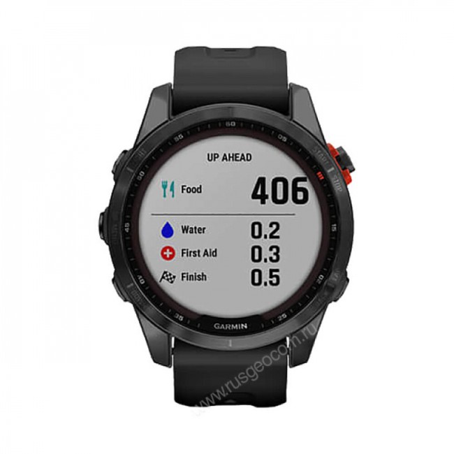 Часы Garmin Fenix 7S Solar серый с черным силиконовым ремешком Часы Garmin Fenix 7S Solar серый с черным силиконовым ремешком