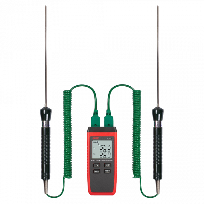 Термометр RGK CT-12 с погружными зондами температуры TR-10W Термометр RGK CT-12 с погружными зондами температуры TR-10W