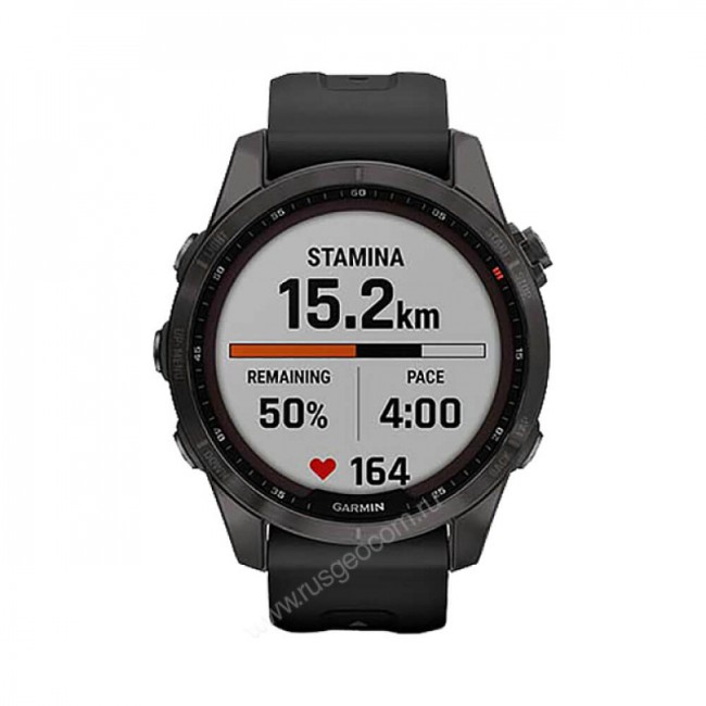 Часы Garmin Fenix 7S Sapphire Solar титановый угольно-серый DLC с силиконовым ремешком Часы Garmin Fenix 7S Sapphire Solar титановый угольно-серый DLC с силиконовым ремешком